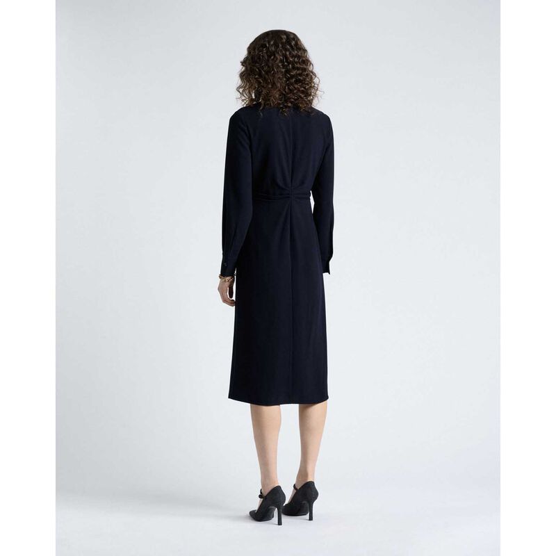 Cue Dark Ink Crepe Ruched Shirt Dress image number 1